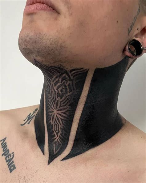 brazo blackout|blackout neck tattoo.